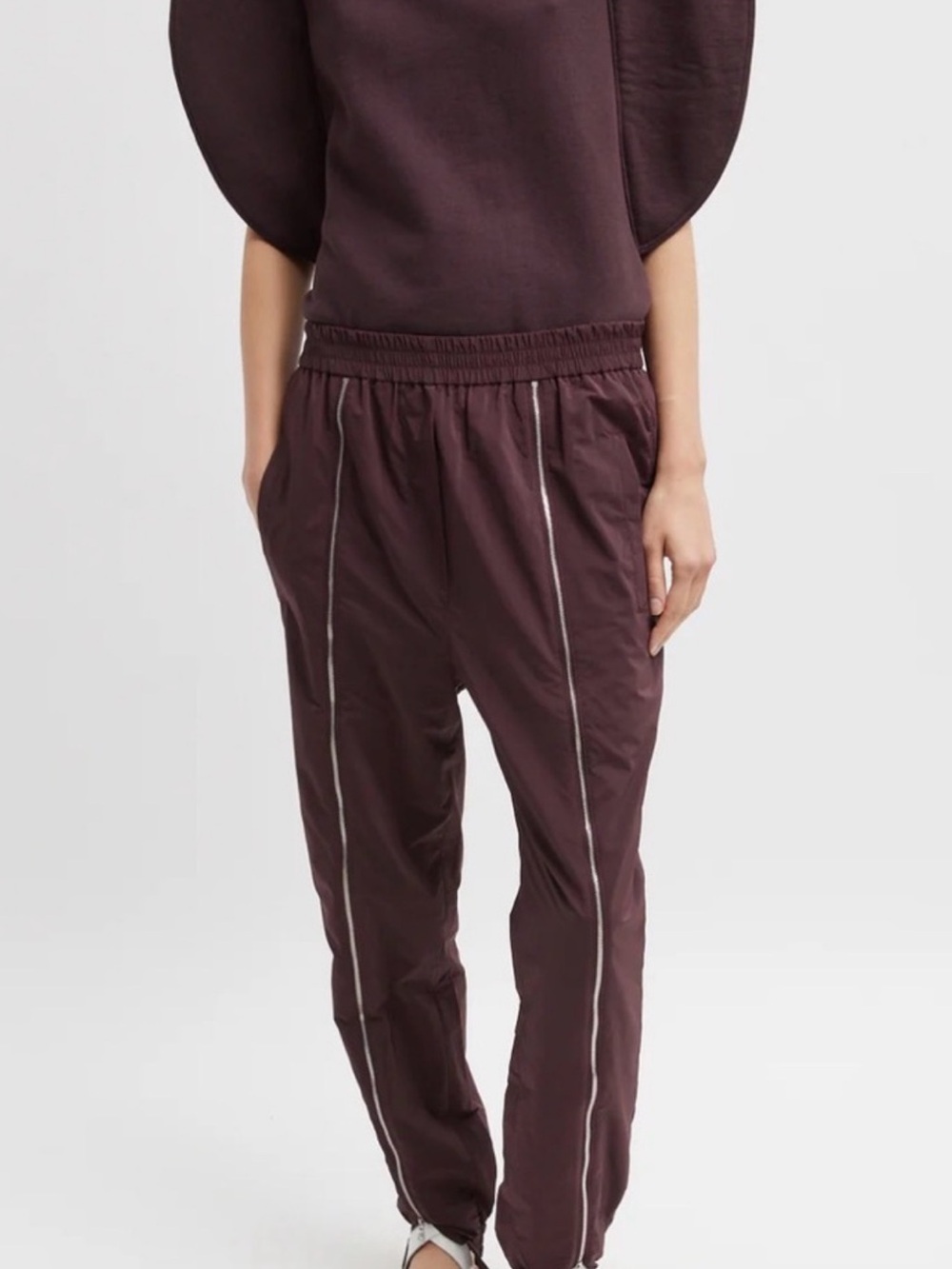 Women’s Maroon Track Pants with Contrast Piping